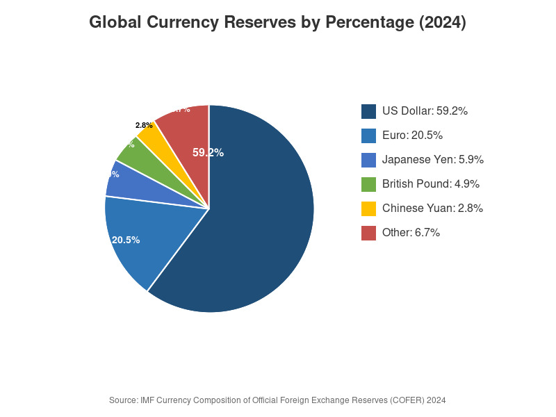Chart showing global currency reserves by percentage