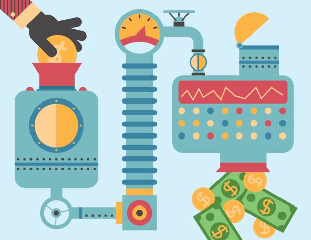 Making money machine illustration