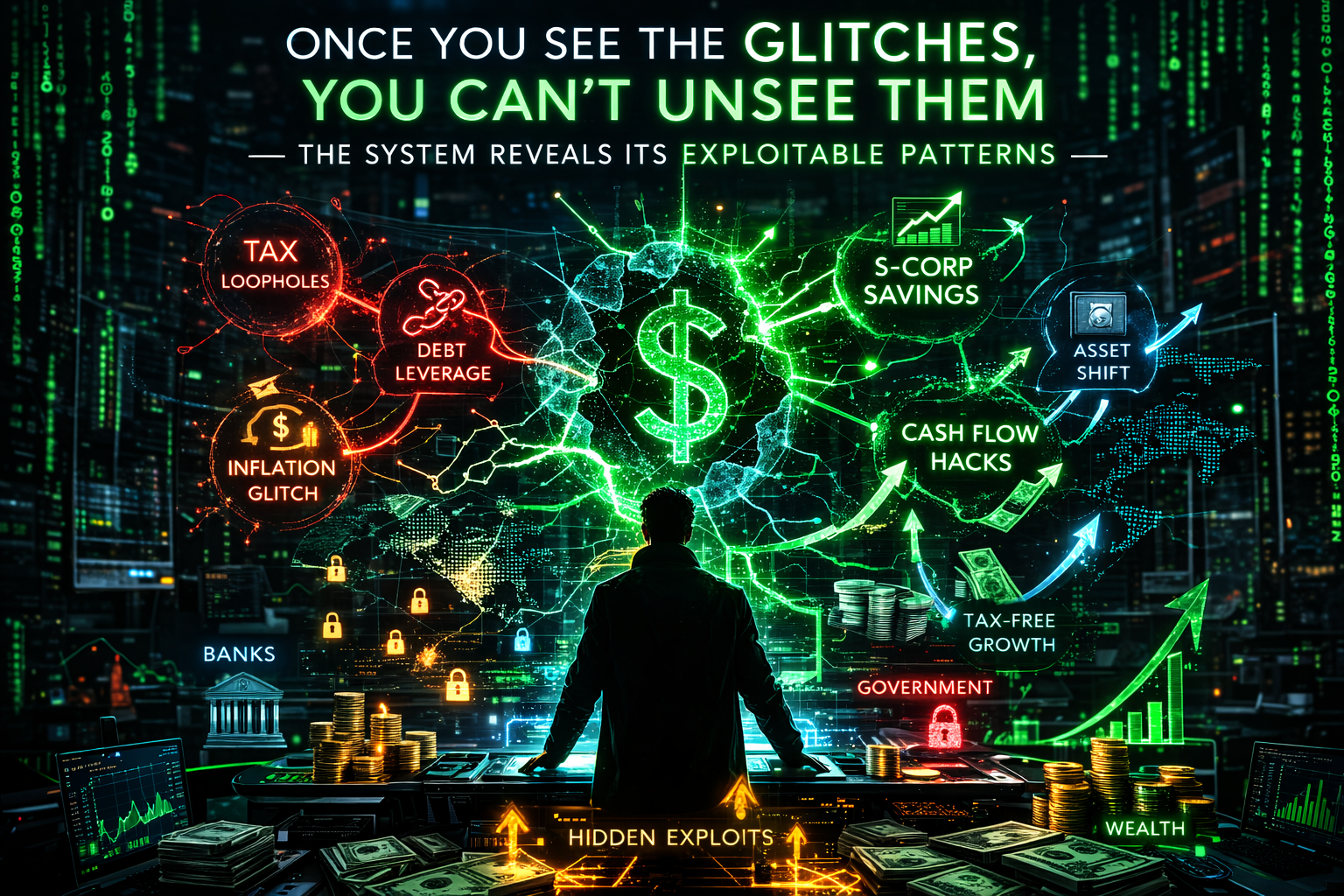 Matrix-style visualization of financial system glitches and exploits