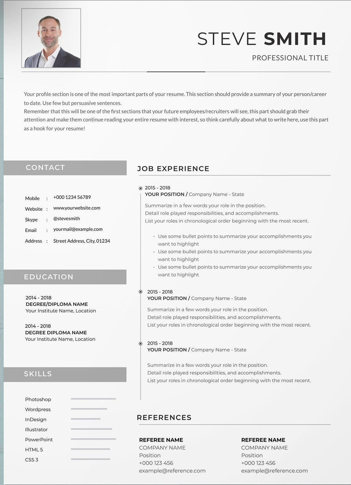 Resume design principles demonstrating effective visual hierarchy