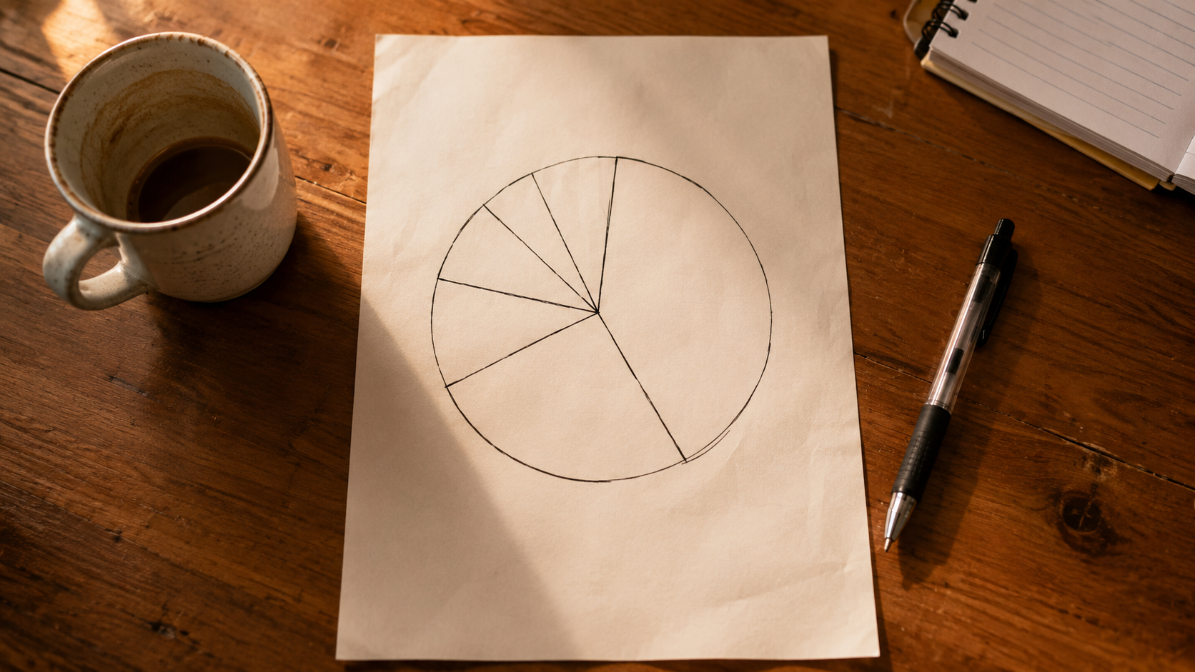 A hand-drawn budget breakdown on paper — the first step to clarity