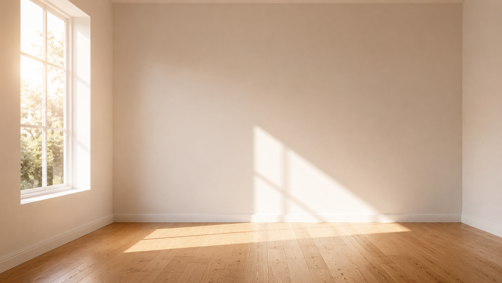 An empty, perfectly clean room with soft morning light — the visual feeling of everything being taken care of